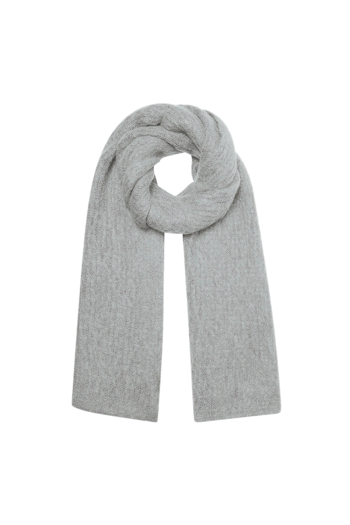 Scarf knitted plain - grey