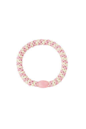 Hair tie bracelets 5-pack Baby pink Polyester h5 