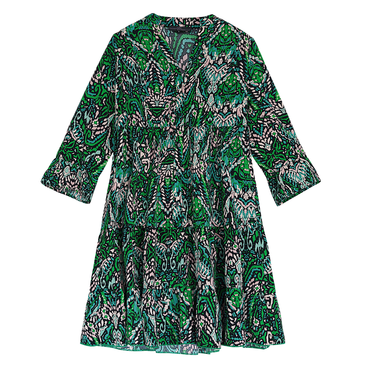 Autumn dress with abstract print