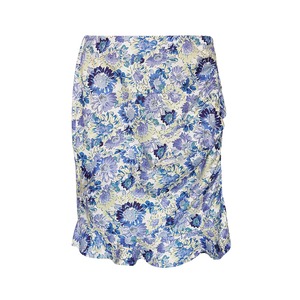 Skirt floral print - blue S h5 