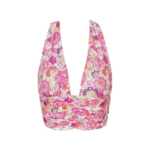 Top floral print - pink Fuchsia S h5 