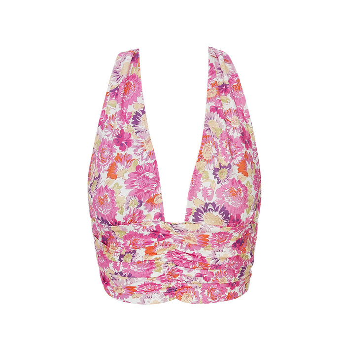 Top floral print - pink Fuchsia S 