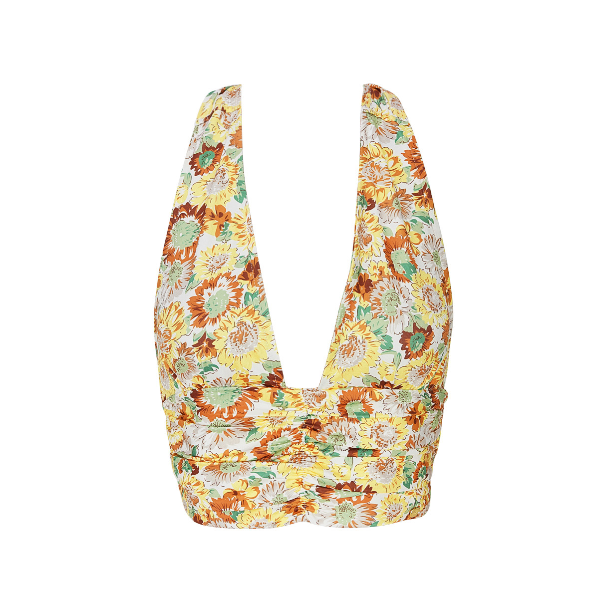 Top floral print - yellow Orange M 2