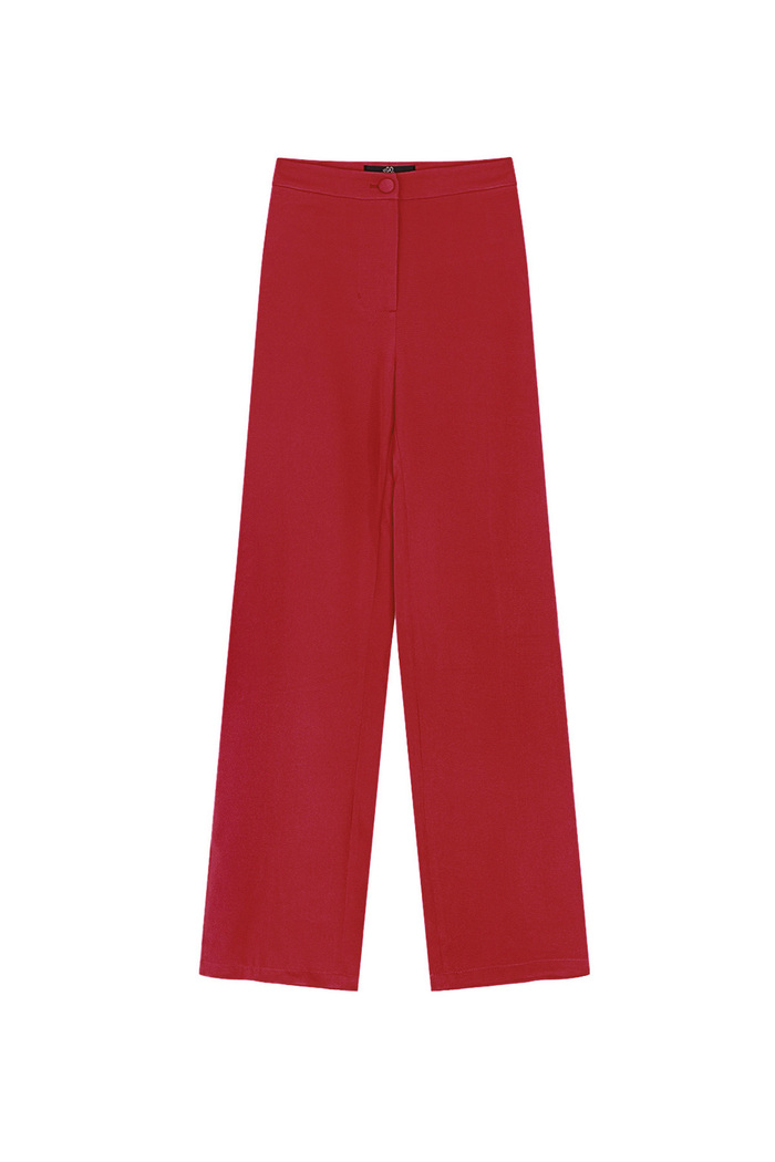 Pantalone basic tinta unita - rosso 