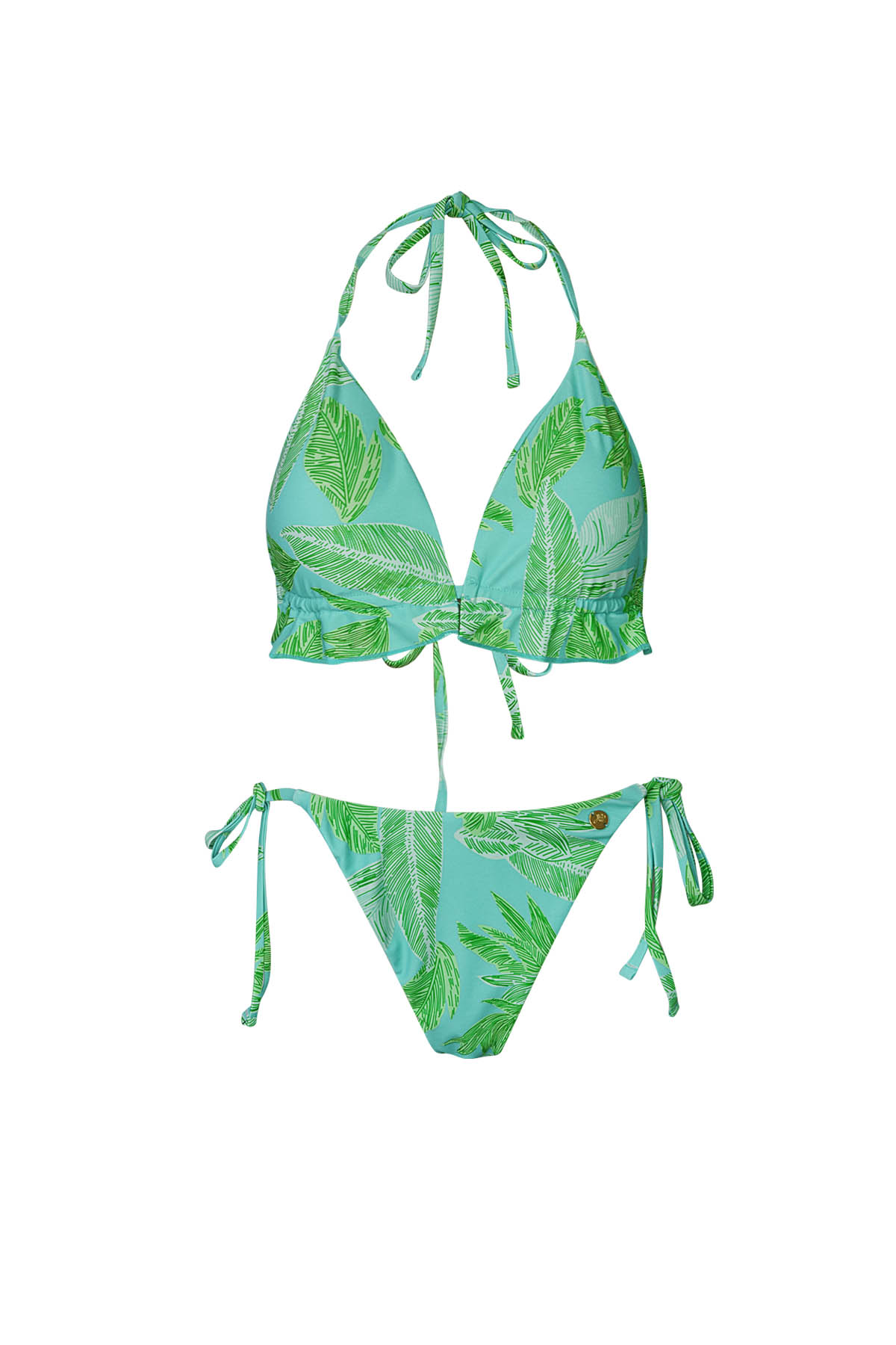 Bikini leafs print - green/blue S h5 Picture6