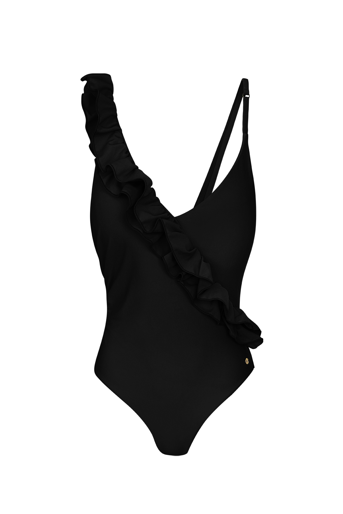 Swimsuit ruffle - black S 
