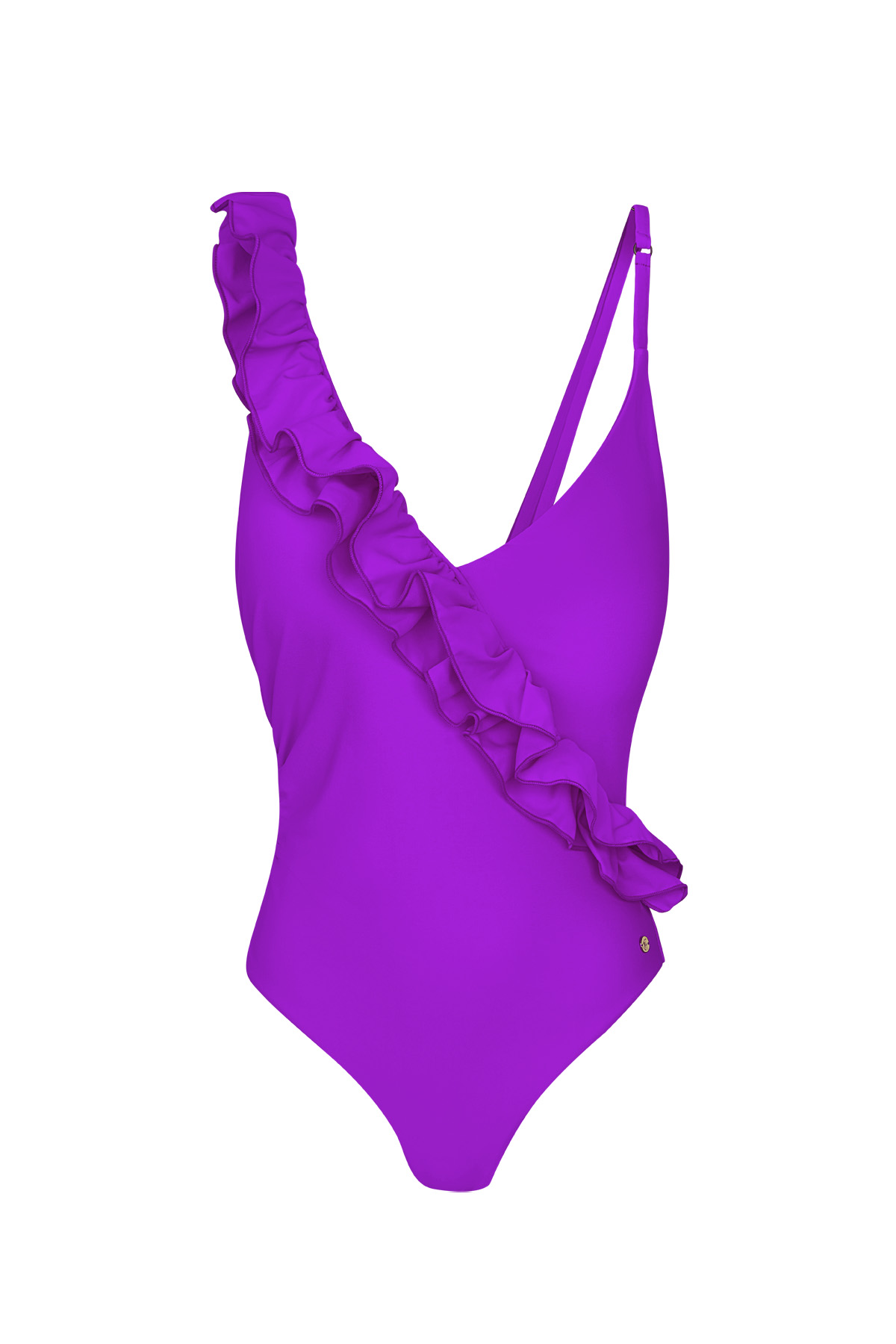 Swimsuit ruffle - purple L 