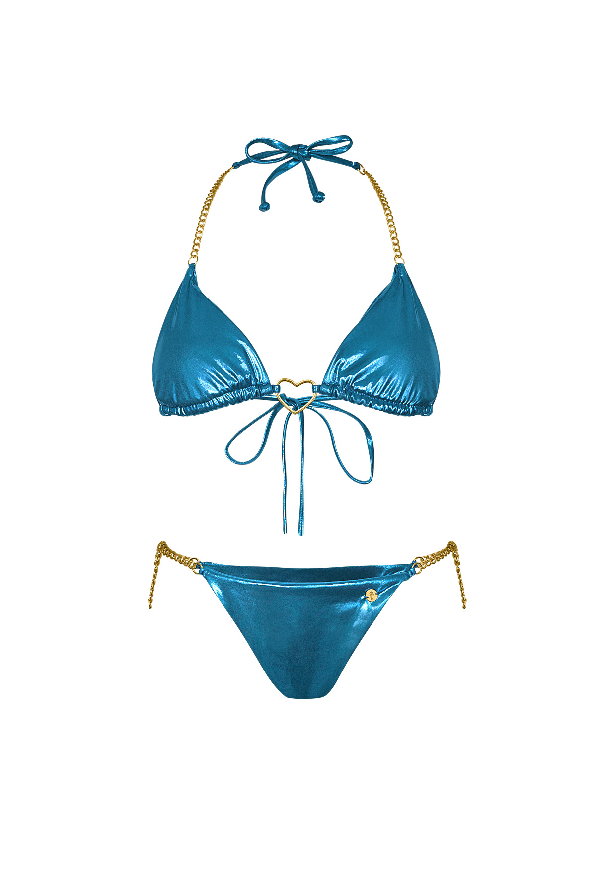 Bikini metallizzato - Blu Poliestere M