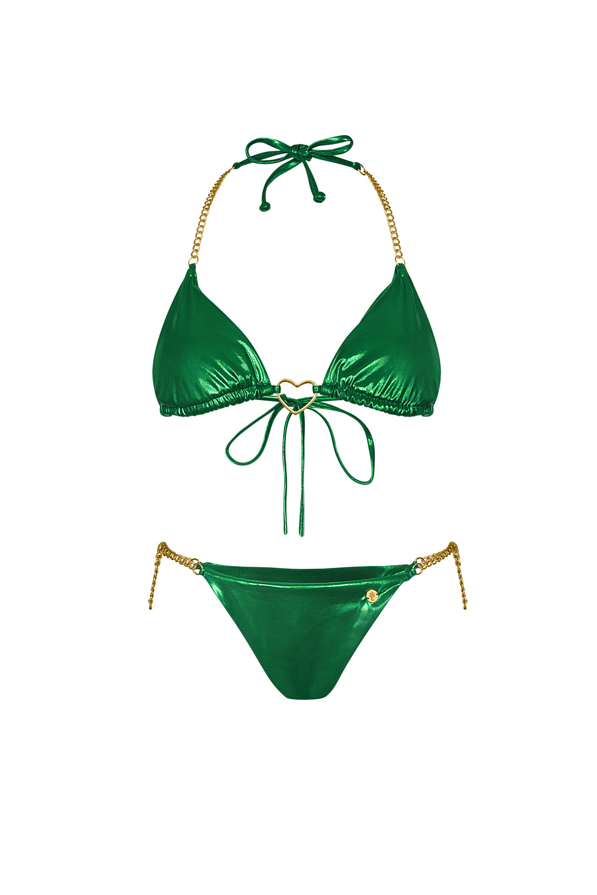 Bikini metallizzato - Verde Poliestere L 