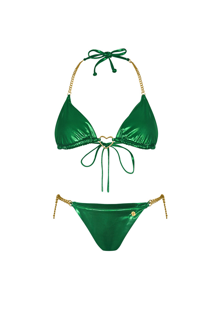 Bikini metallizzato - Verde Poliestere M 