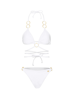Bikini anneaux dorés - Blanc M h5 
