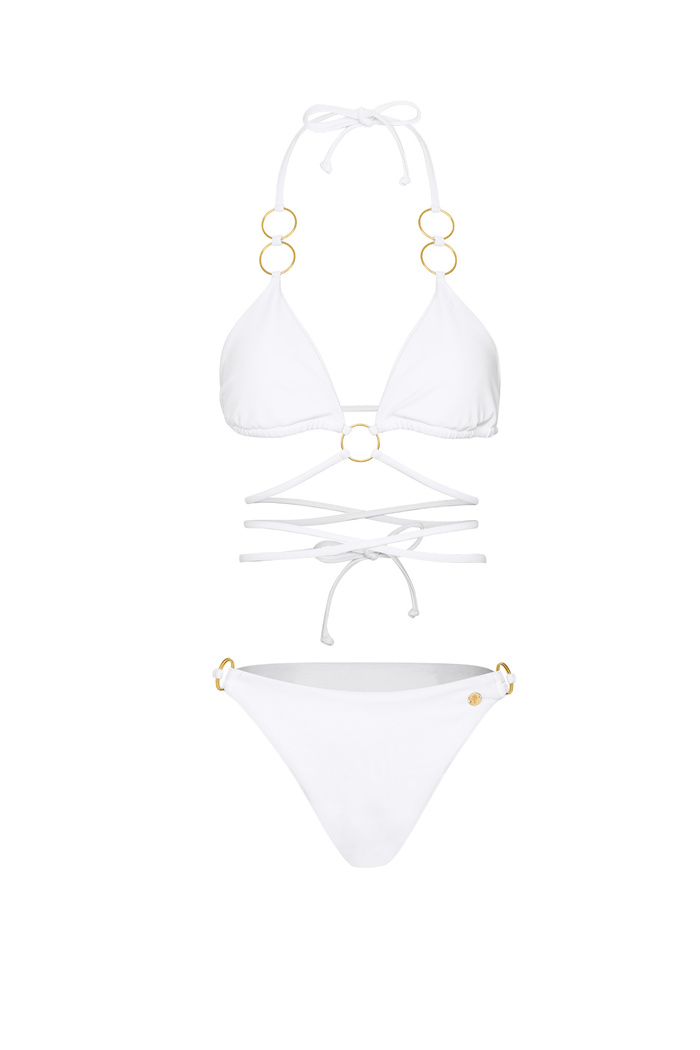 Bikini anneaux dorés - Blanc L 