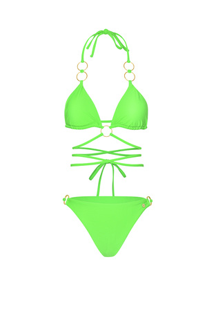 Bikini altın yüzükleri - Yeşil Naylon S h5 