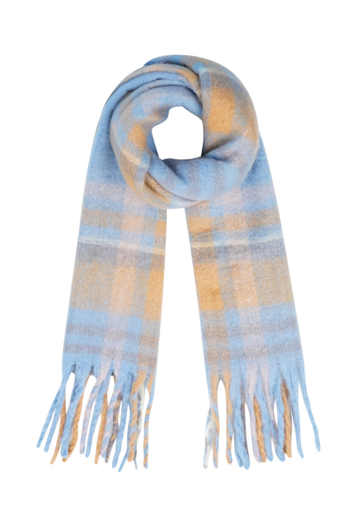 Scarf happy print Blue & Beige Polyester 