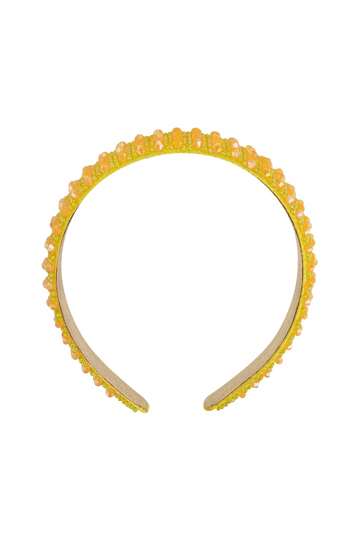 Haarband steentjes - geel Plastic 