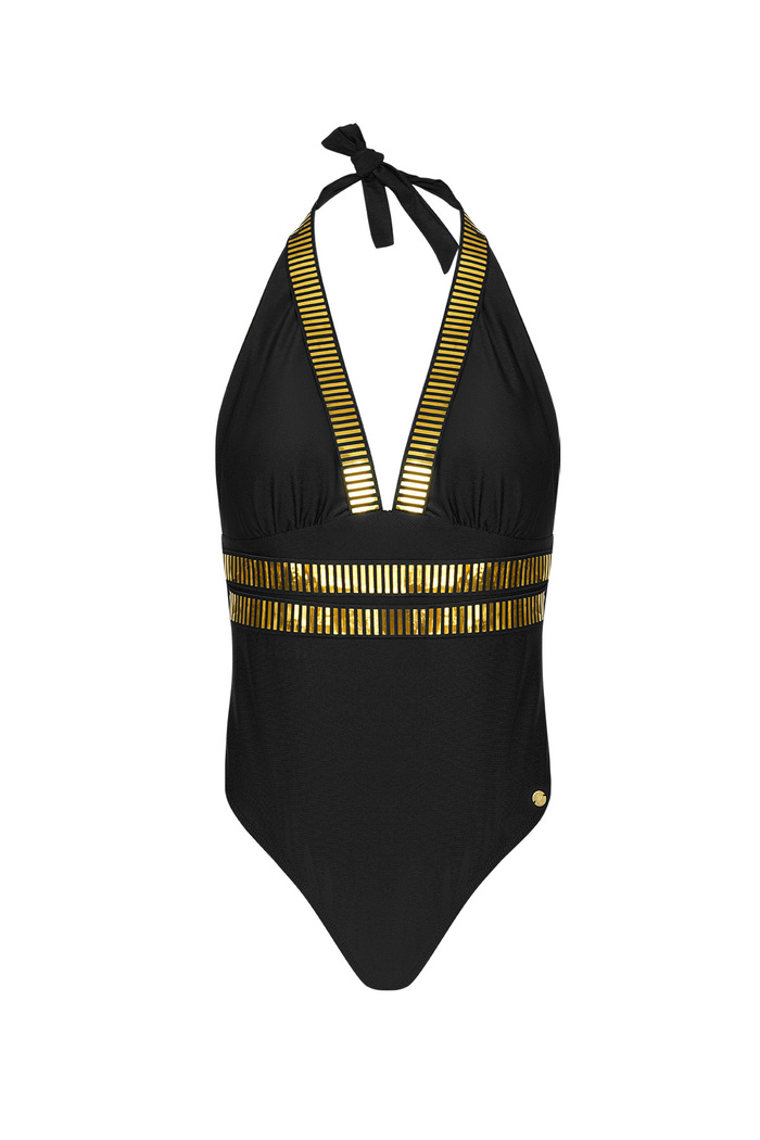 Swimsuit gold party - black S 