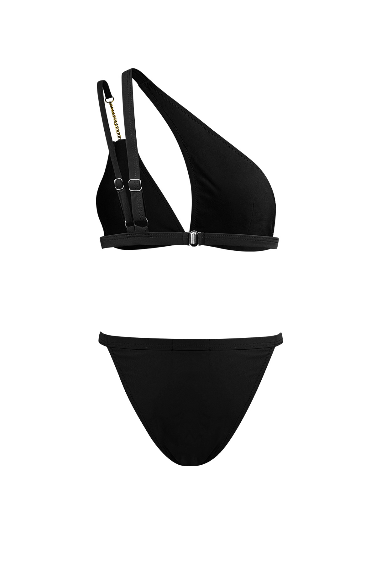 Tek omuzlu bikini - siyah L h5 Resim6