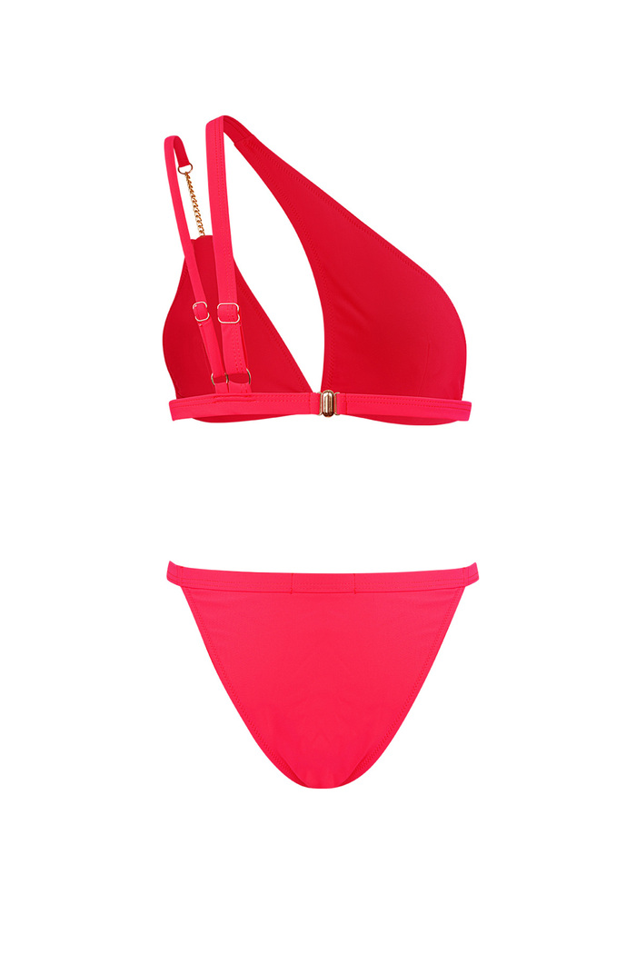 Bikini one shoulder - rood M Afbeelding4