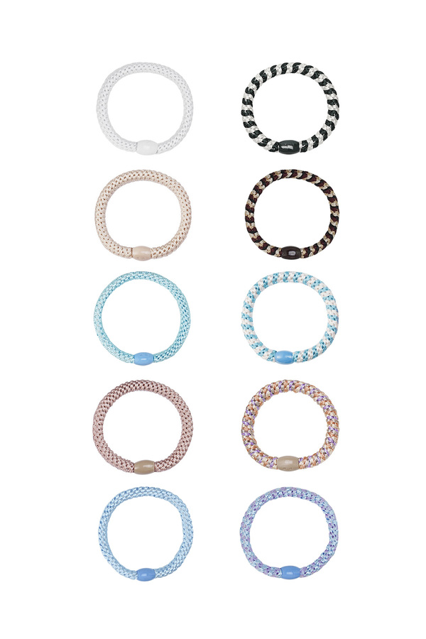 Set of hair elastics/bracelets pastel colours