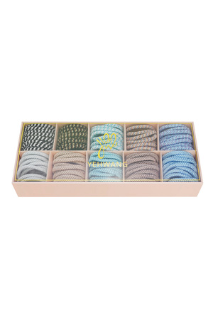 Set di elastici per capelli/braccialetti colori pastello Multi Polyester h5 Immagine2