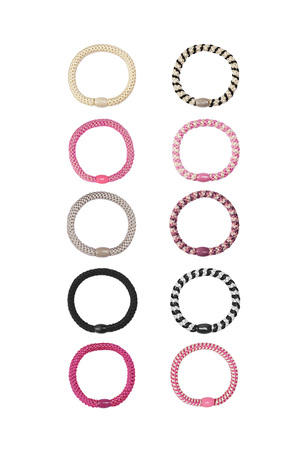 Ensemble nœud/bracelet pour cheveux Multicouleur Polyester h5 