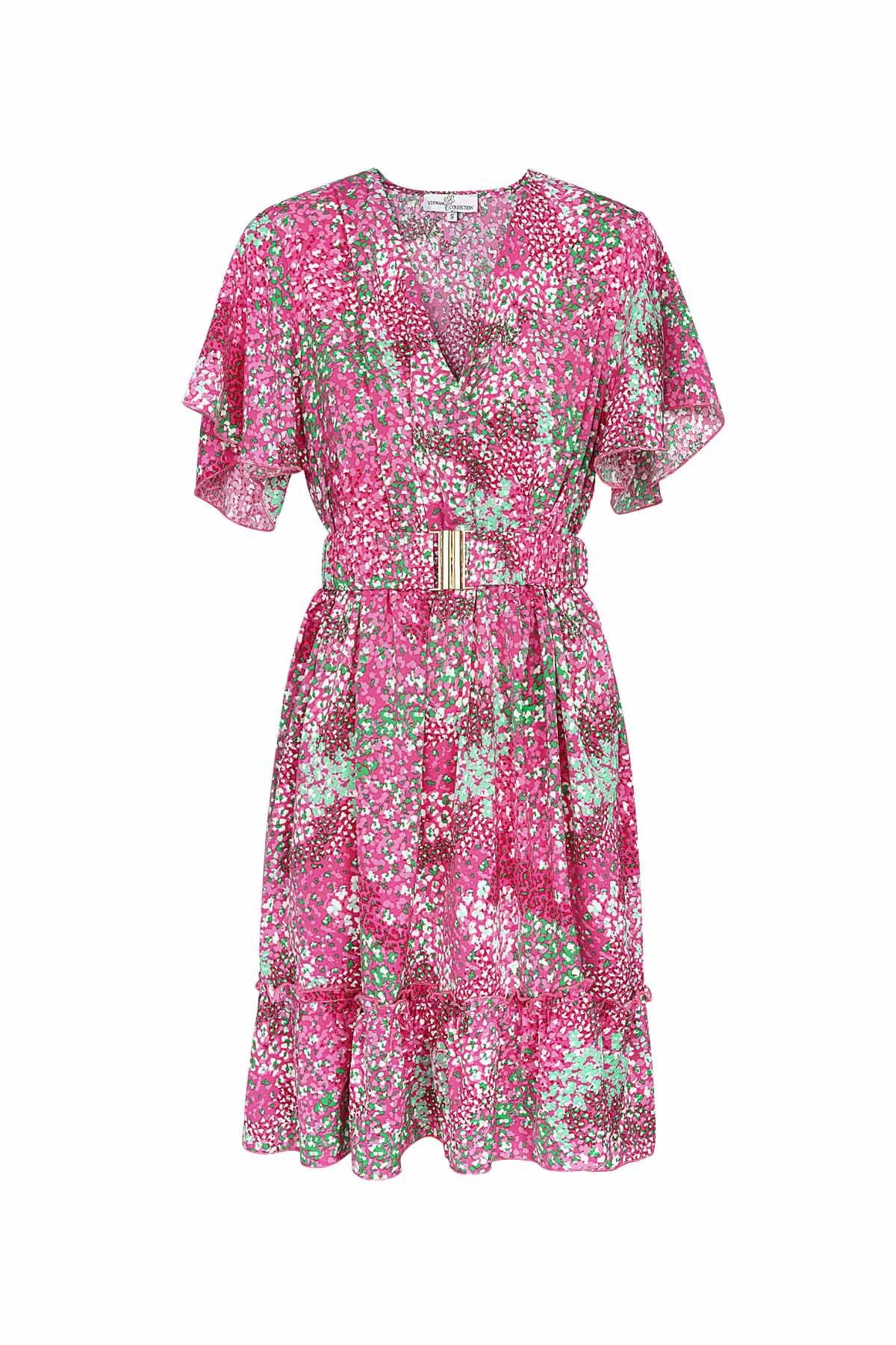 Midi Dress Floral Print Pink 