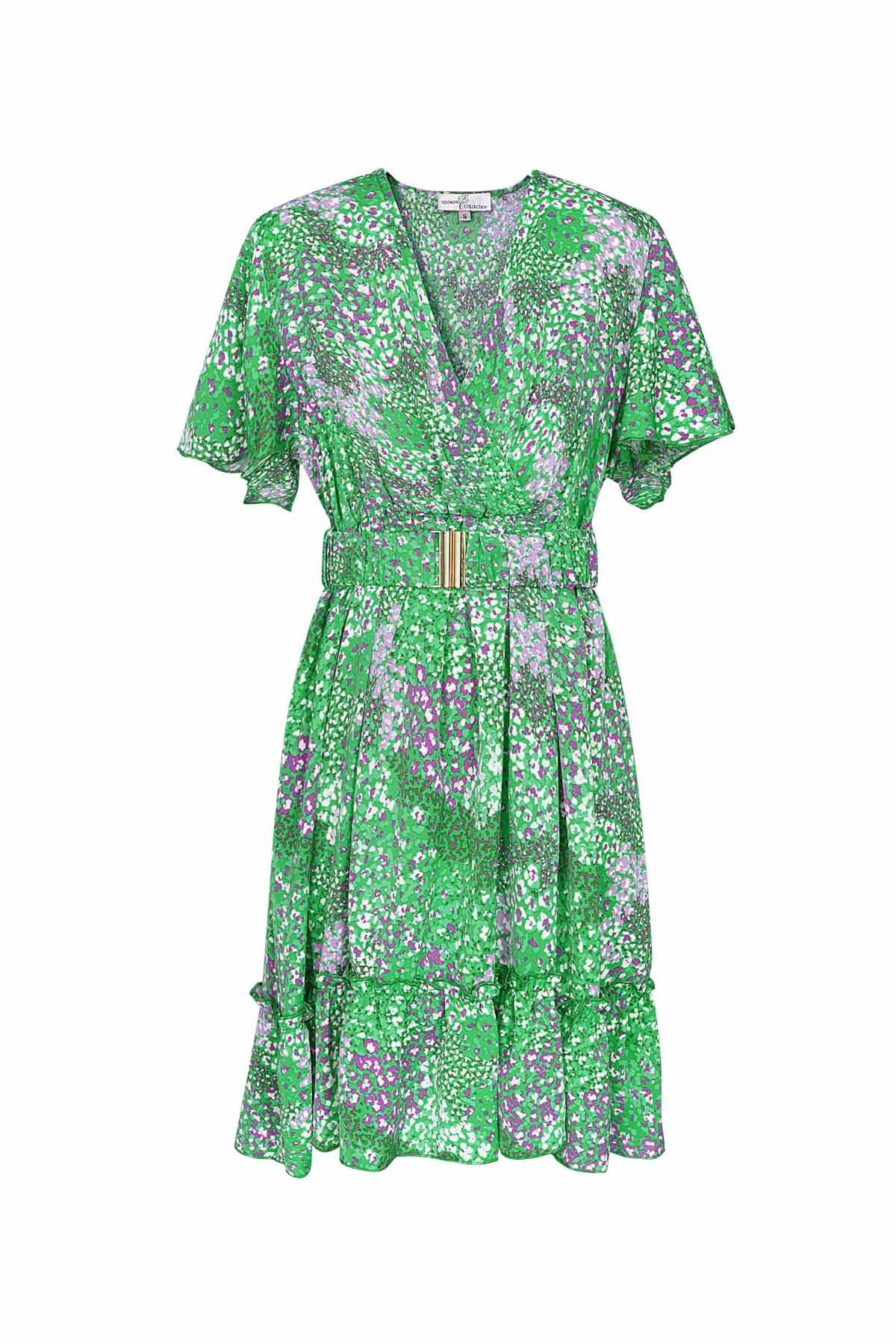 Midi Dress Floral Print Green