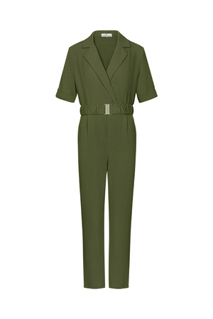 Jumpsuit with belt - green h5 