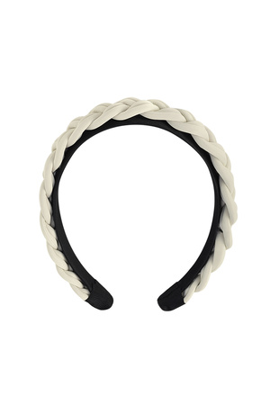 Hair band braid PU - cream h5 