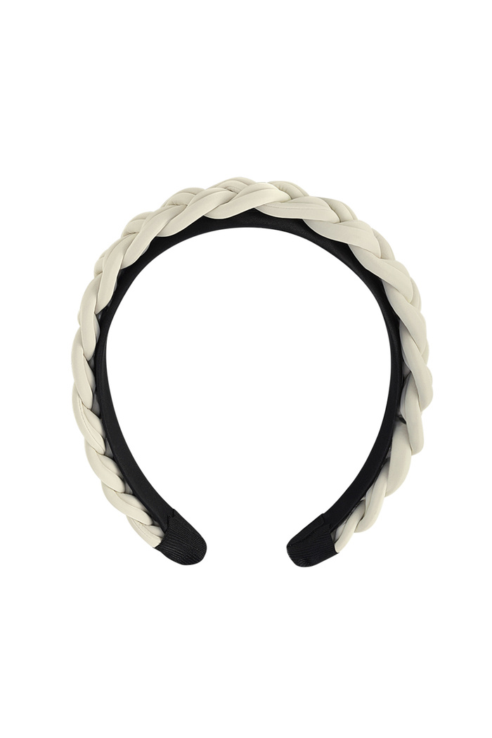 Hair band braid PU - cream 