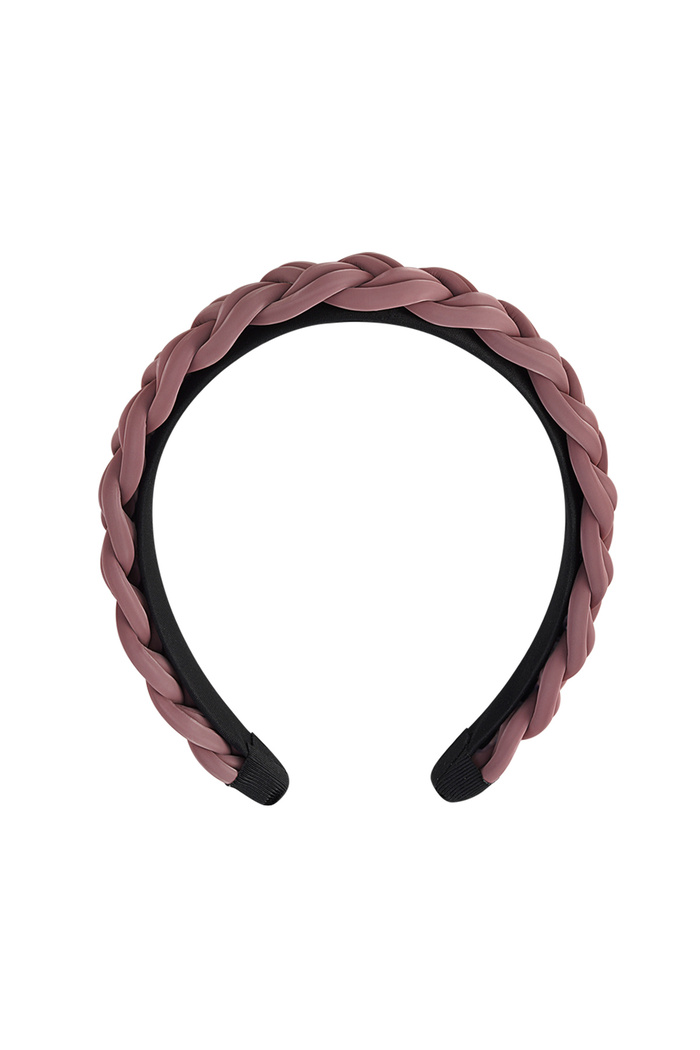 Hair band braid PU - pink 
