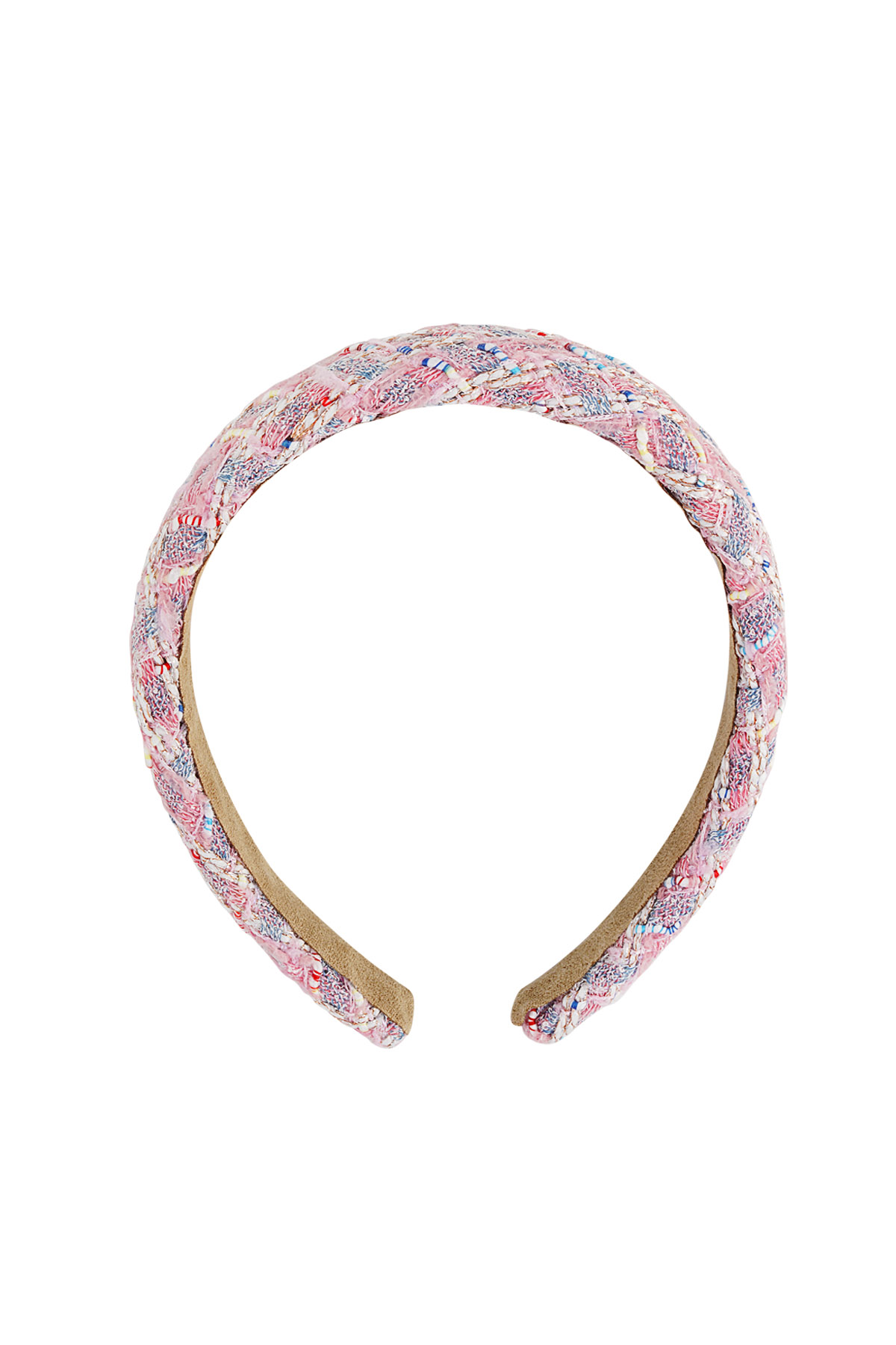 Haarband grob gemustert - blau/rosa Kunststoff