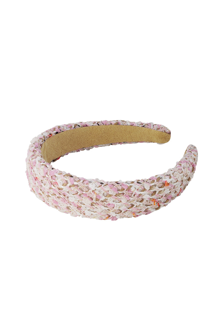 Haarband grof patroon - roze Plastic Afbeelding3