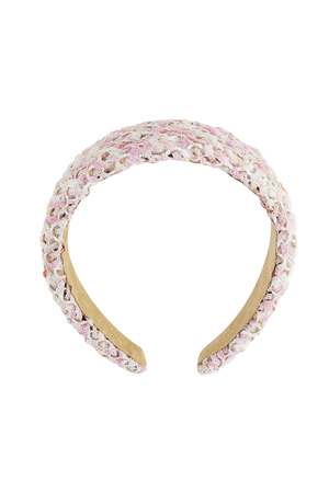 Haarband grob gemustert - rosa Kunststoff h5 