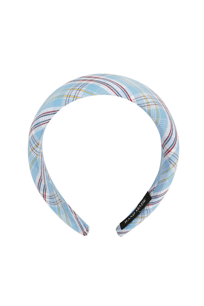 Headband checkered print - blue Plastic 