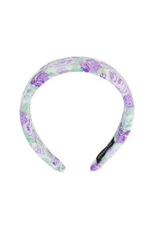 Haarband bloemenprint - paars Plastic h5 