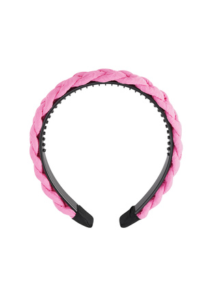 Haarband vlecht detail - roze Plastic h5 