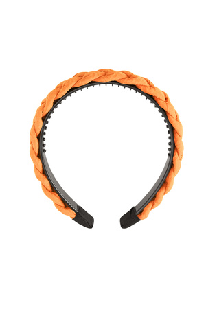 Haarband vlecht detail - oranje Plastic h5 