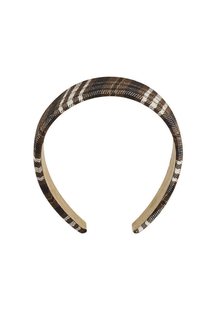 Headband checkered - brown Plastic 