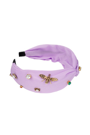 Headband stones and bees - purple h5 