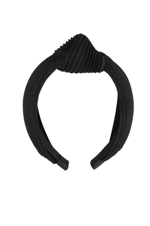 Diadema costilla con nudo - Plástico negro h5 