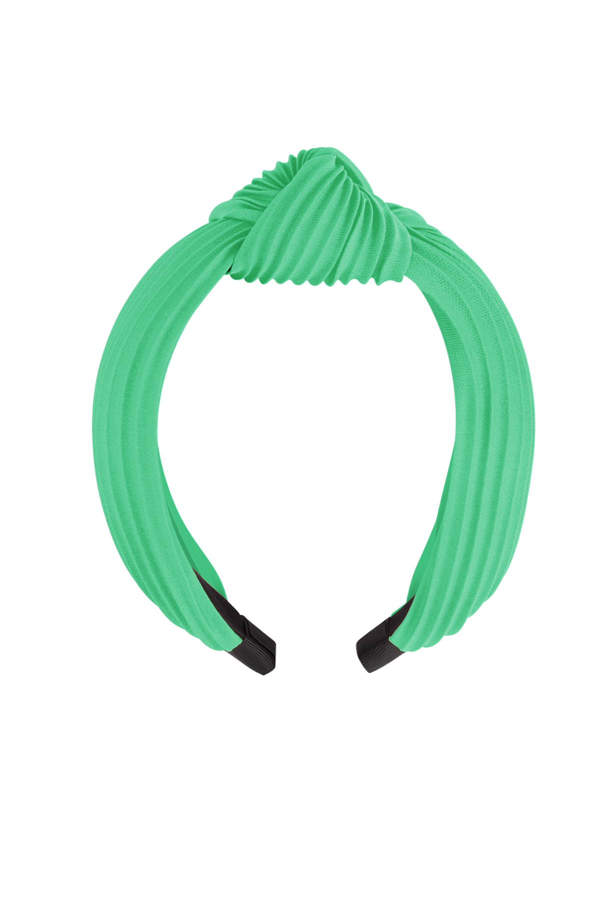 Cerchietto in costina con nodo - Plastica verde h5 