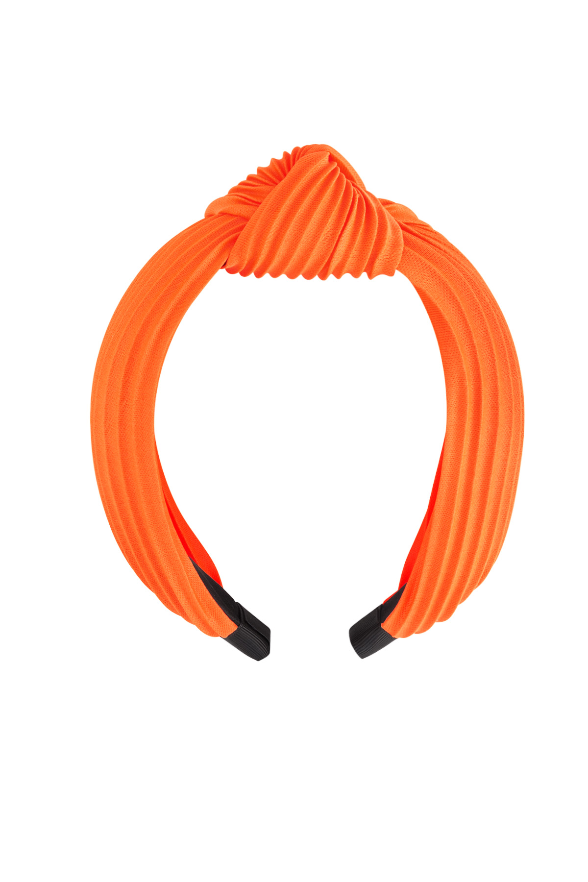 Haarband gerippt mit Knoten - orange Kunststoff