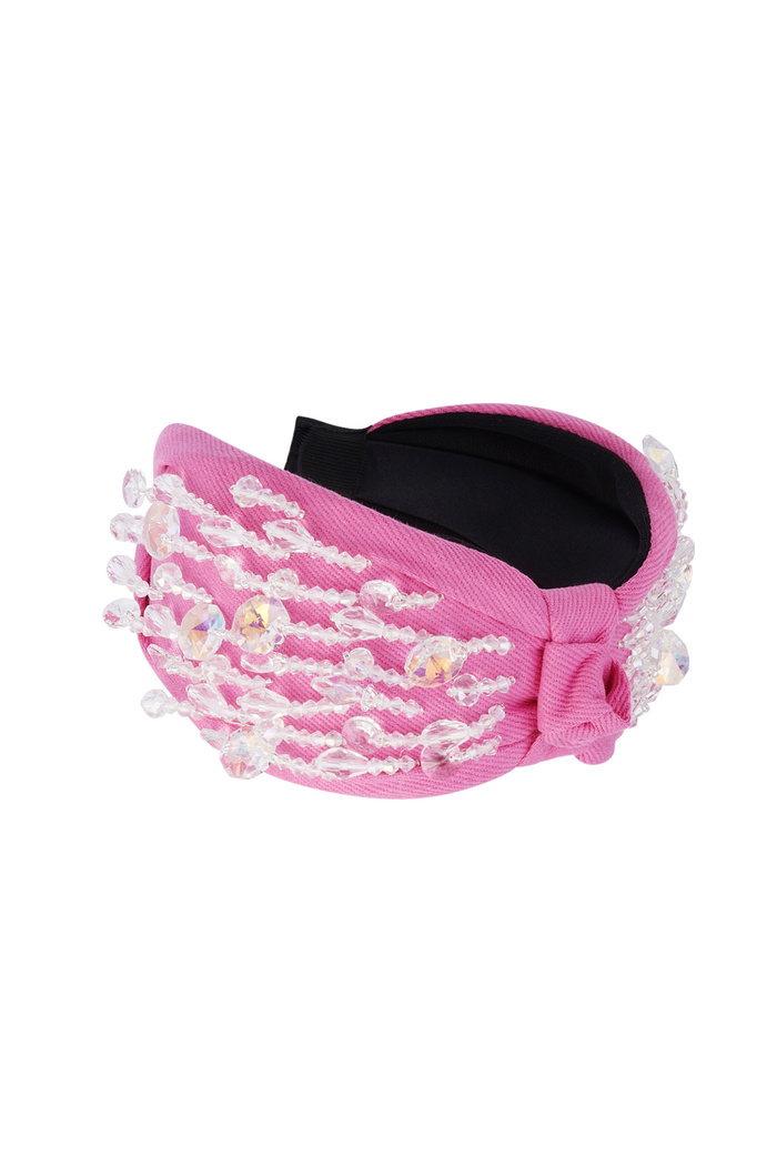 Hairband Pink Glass Beads - Cotton 