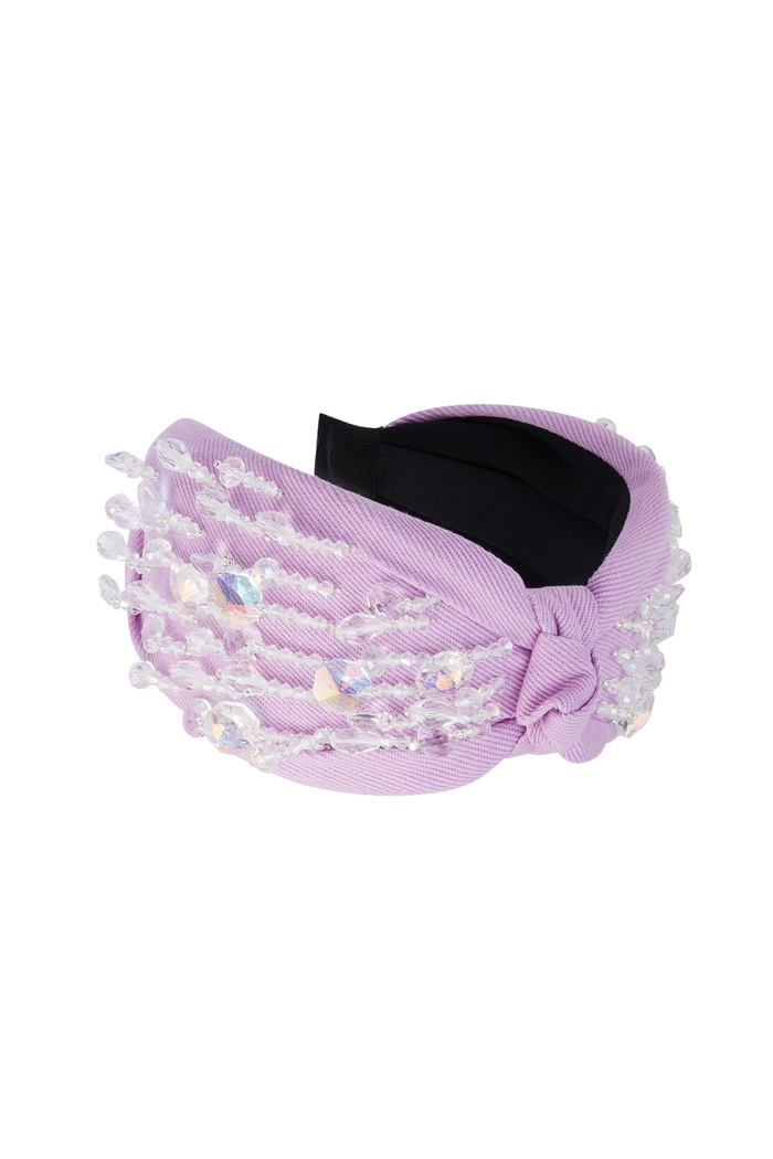 Hairband Lilac Glass Beads - Cotton 