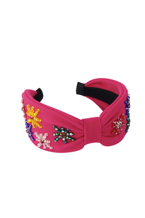 Hairband Pink Colored Flowers - Polyester h5 