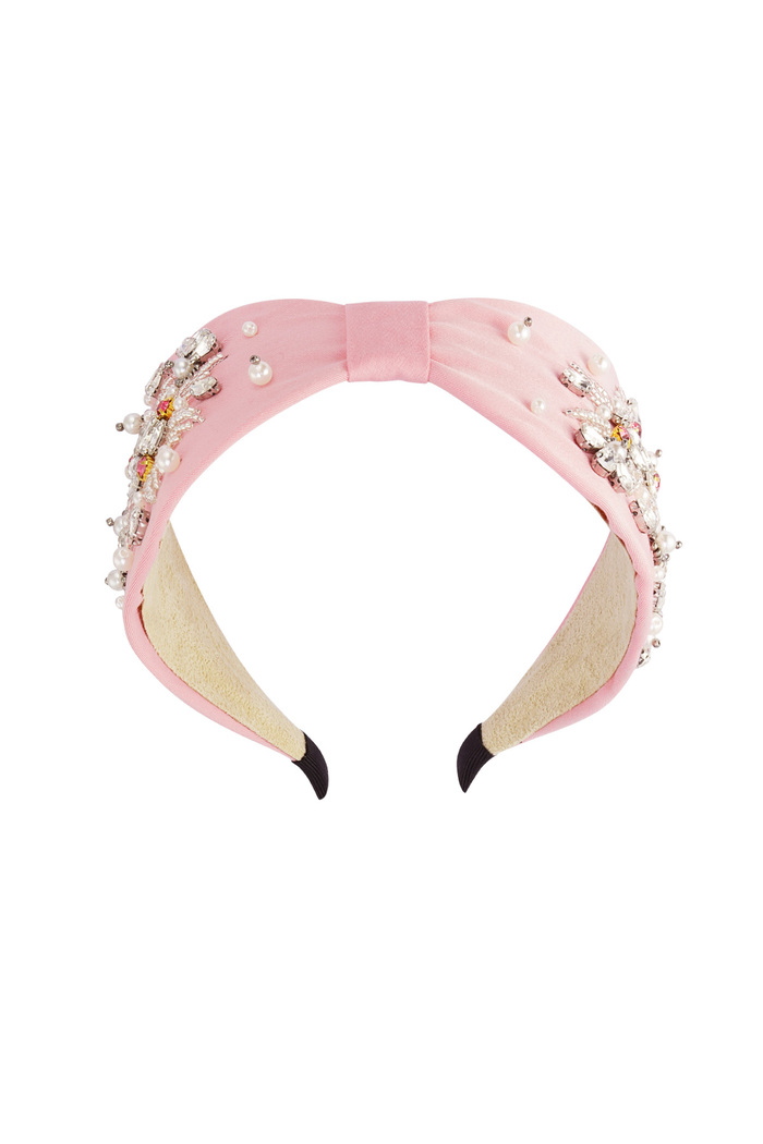 Hairband Pink Pearls Stones - Polyester Picture2