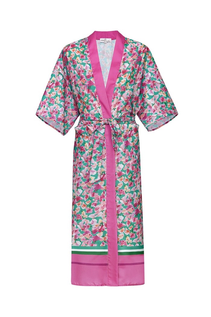 Kimono flower power - roze 