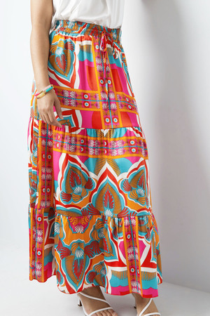 Maxi skirt happy print - green/purple h5 Picture8