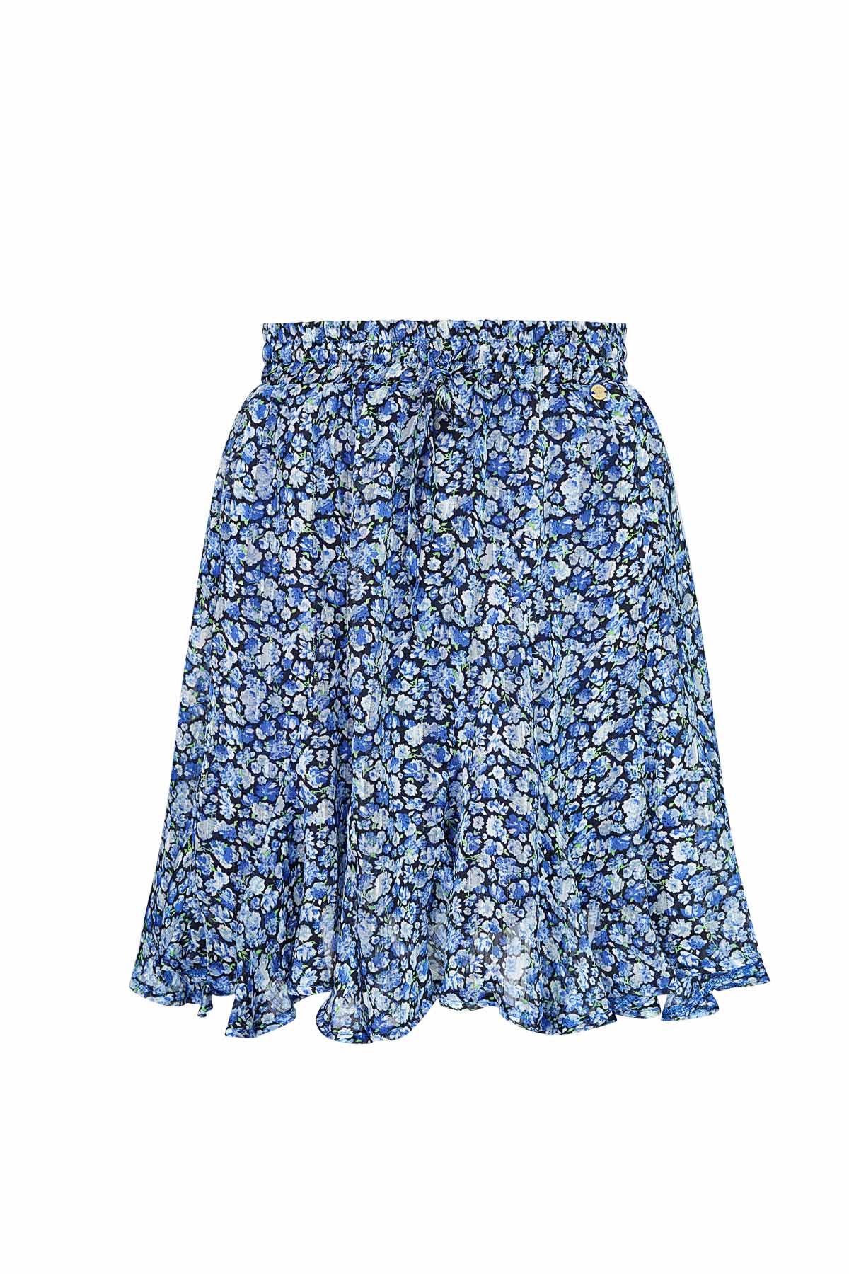 Skirt flowers with smock - blue